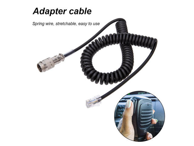 8 Pin Aviation Connector Spring Wire 8 Pin To RJ45 Speaker Cable Thick Thread Coiled Replacement for Yaesu FT450D/FT897D
