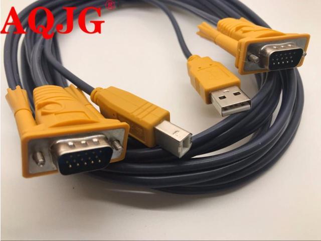3M 10FT USB 2.0 PC Monitor 15-Pin Standard VGA SVGA Adapter Cable/Cord 4 KVM Switch F1885 usb to vga cable computer cable AQJG