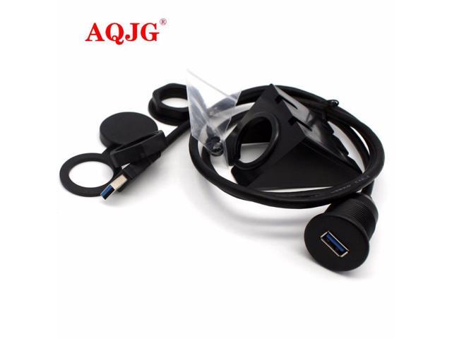 Waterproof 1 Meter USB 3.0 Dash Flush Mount Extension Cable Male to Female Dashboard Panel for Car Boat Motorcycle
