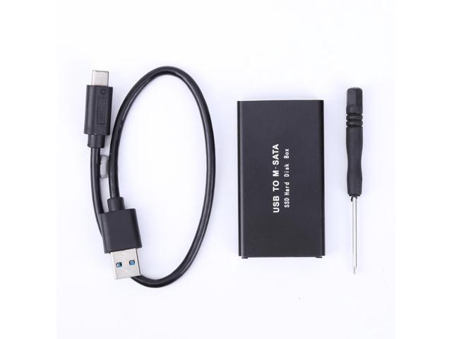 Mobile HDD Case mSATA to Type-C 3.1 Adapter Hard Drive Enclosure SSD Disk Box for Windows 98/SE/ME/2000/XP