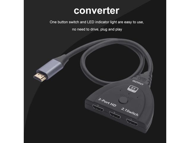 8K Switch Adapter 3 Input 1 Output Video Splitter Adapter Cable HDMI-compatible 8K 60Hz 4K 120Hz Male To Female for PC Laptop TV