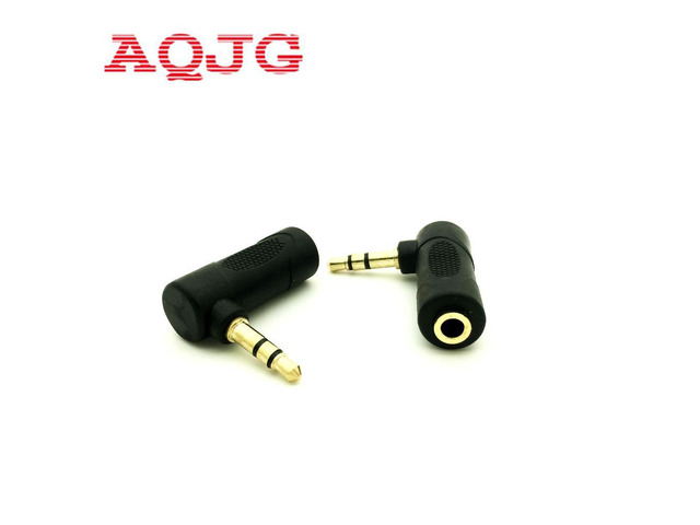 10PCS MPS stereo 3.5 professional audio 90 degree Adapter OD6mm solder Pailiccs Black L Shape male To Female adapter