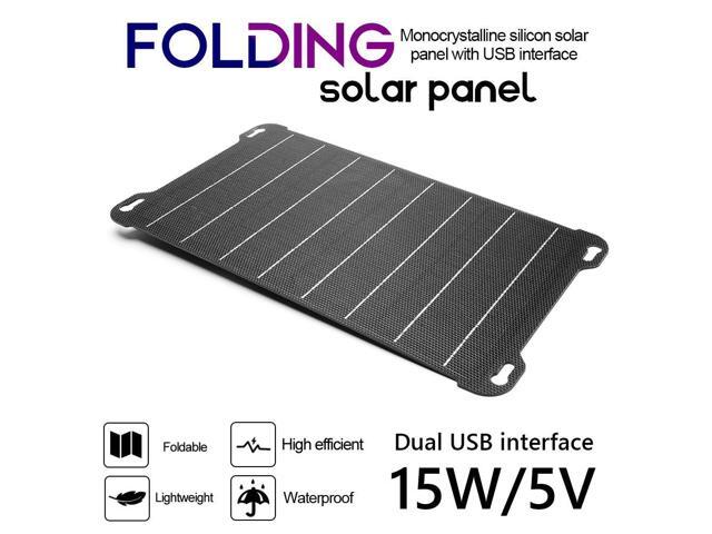 15W 5V Solar Panel Charger IPX6 Waterproof ETFE Charger Solar Panel Monolithic Silicon Scratchproof for Phone Power Bank
