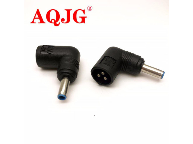 100pcs 4.5*3.0 Male Plug with Tip to 3Pin Male Plug Right Angle DC Power Charger Adapter Converter Connector Notebook
