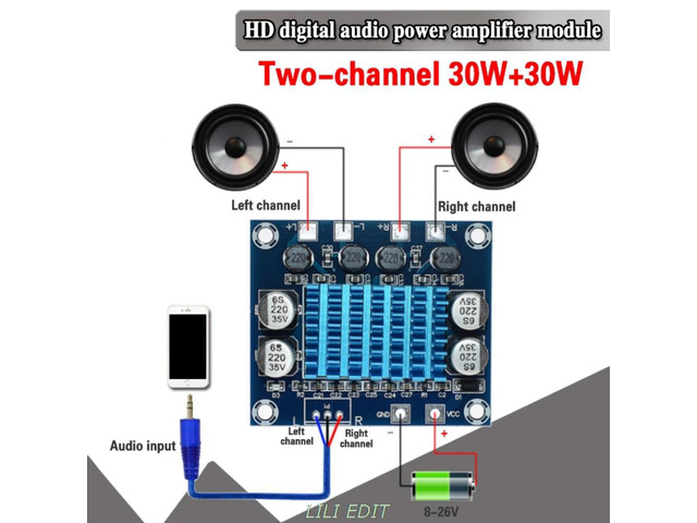Tpa3110 Xh-a232 30w + 30w 2.0 Kanaals Digitale Stereo Audio Power Amplifier Board Dc 8-26v 3a C6-001 Placa Amplificador De Audio