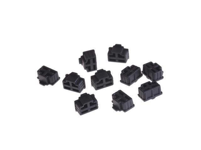 10 Pcs Black Ethernet Hub Port RJ45 Anti Dust Cover Cap Protector Plug for RJ45 Female Jack