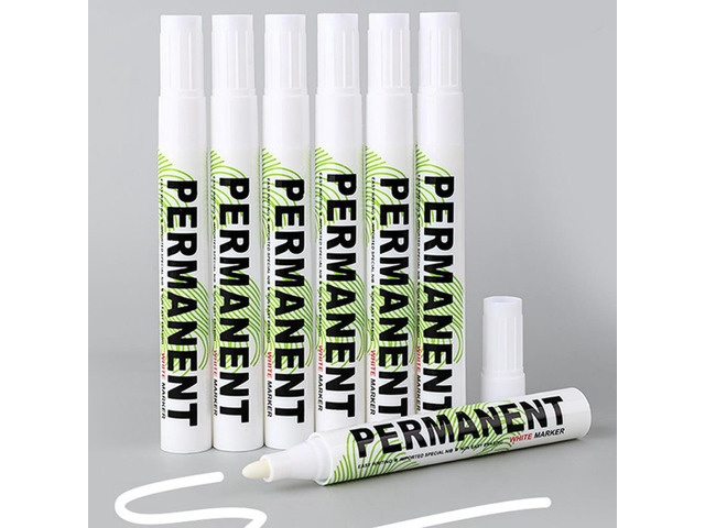 1 PC White Marker Pen Oily Waterproof Plastic Gel Pen DIY Graffiti Sketching Marker Stationery Writing School Supplies brush