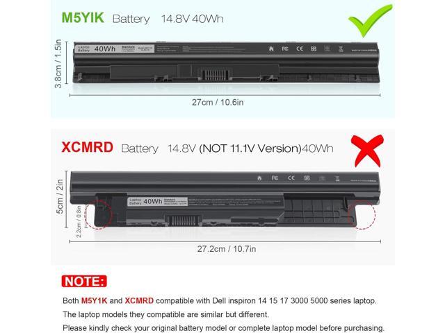 TREE. NB M5Y1K 14.8V 40WH Battery for Dell Inspiron 14 15 17 5000 3000 Series 5559 5558 3551 3451 3558 5755 5756 5458 5759 5758 5759 GXVJ3 451-BBMG...