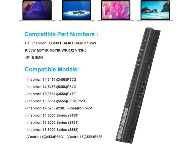 TREE. NB M5Y1K 14.8V 40WH Battery for Dell Inspiron 14 15 17 5000 3000 Series 5559 5558 3551 3451 3558 5755 5756 5458 5759 5758 5759 GXVJ3 451-BBMG...