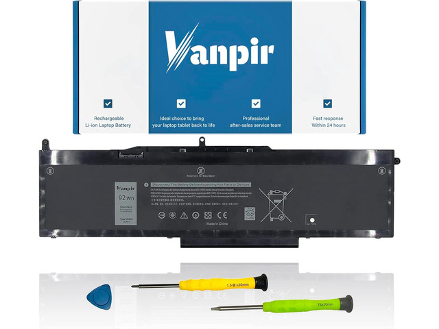 Vanpir VG93N Laptop Battery Compatible with Dell Latitude 15 5580 5590 5591 E5580 E5590 E5591 Precision 15 3520 3530 M3520 M3530 Series Notebook...