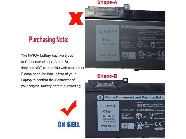 NYFJH Laptop Battery Replacement for Dell Precision 7530 7730 7540 7740 P74F P74F001 P74F002 P34E P34E001 P34E002 Series Laptop 5TF10 0WMRC GW0K9...