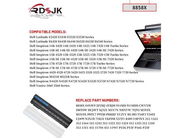 8858X T54FJ M5Y0X 48Wh Laptop Battery for Dell Inspiron 14R 5420 15R 5520 17R 7720 4420 4520 4720 5525 5720 7420 7520 Latitude E5420 E5430 E5520...