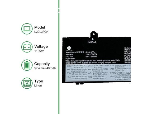 L20L3PD4 Laptop Battery Replacement for Lenovo Thinkpad E14 E15 Gen 3 Gen 4 2021 2022 Series SB11E24664 5B11E24665 L20C3PD4 SB11C73240 5B11C73245...