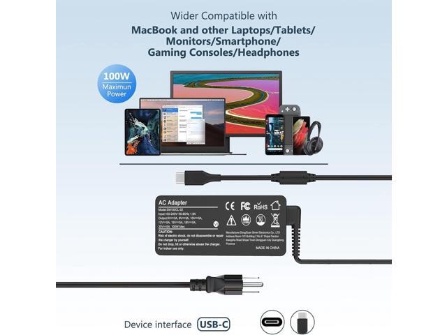 100W Universal USB-C Power Adapter Fast Charger, Compatible with Mac Book Pro/Air 16, 15, 14, 13 Inch,Mac Book Air 13 Inch 2021 2020 2019 2018,iPad...