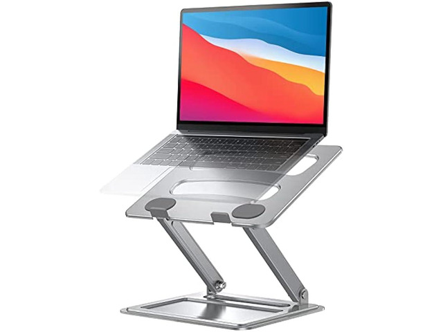 LORYERGO Adjustable Laptop Stand, Portable Riser for 17.3inch Laptops, Adjustment for Desk, Holds Up to 17.6lbs Notebook - Sliver