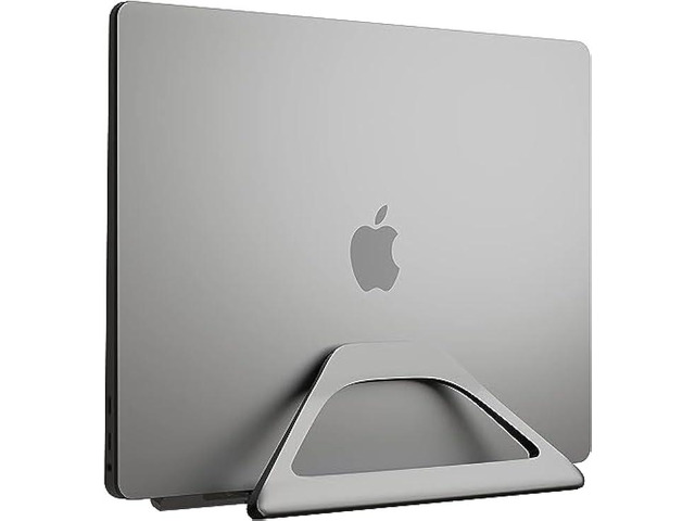 Elestoria Vertical Laptop Stand Holder- Adjustable Laptop Holder Vertical fits All MacBook, Chromebook & Gaming Laptops - Grey