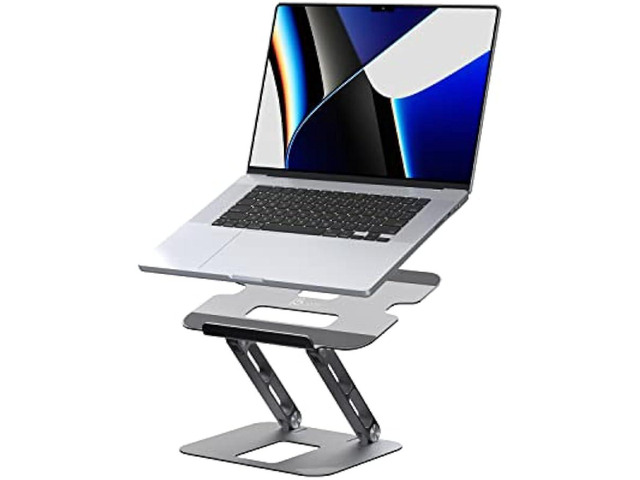 j5create Multi-Angle Aluminum Laptop Stand, Ergonomic Notebook Riser, Suitable for MacBook, Dell, HP, Lenovo, Fits Most laptops up to 16 (JTS127)
