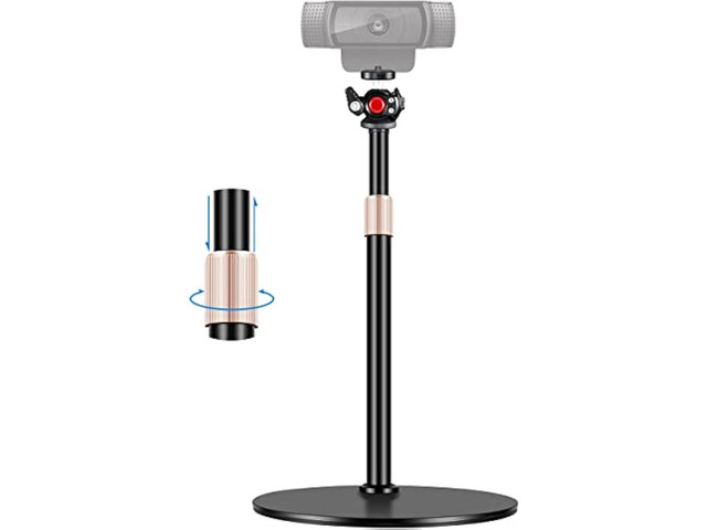 Etour [All Metal] Webcam Tripod Stand for Desk [Thickened Foam pad/Protected Desktop] Compatible with Logitech Webcam C922 C930 C920 BRIO etc...