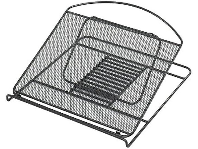 Safco Products 2161BL Onyx Mesh Adjustable Ventilated Tabletop Laptop Stand, Ergonomic Lift Stand' Black