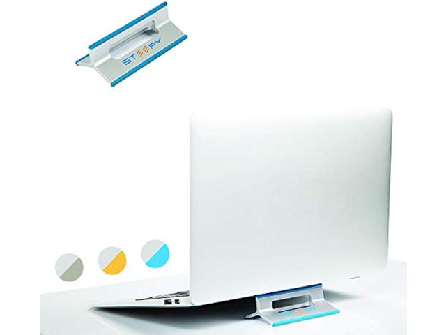 Steepy Low Profile Laptop Stand 3 Heights Computer Stand Plastic Laptop Riser Lightweight Laptop Lift Laptop Wedge - Laptop Tilt Stand - Laptop...