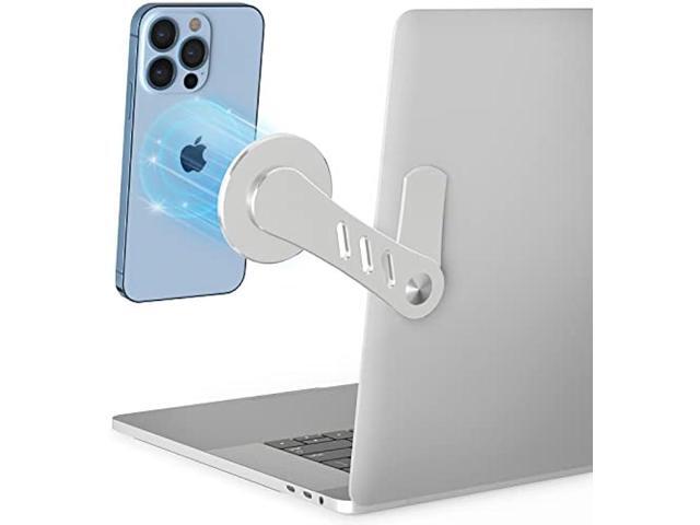 DK177 Magnetic Phone Holder, Laptop or Desktop Monitor Side Mount Phone Mount, Slim Portable Foldable Phone Stand Compatible with iPhone 14/14.