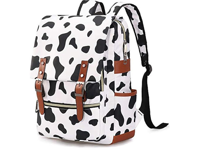Junlion Cow Slim Backpack Gift for Girls School Bag College Daypack Travel Rucksack