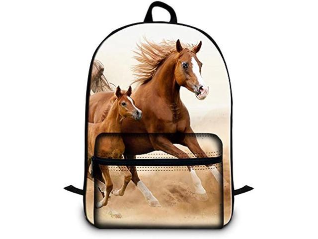 Dispalang 16.5 inch Horse Laptop Backpack Children School Bookbags High Class Back Pack