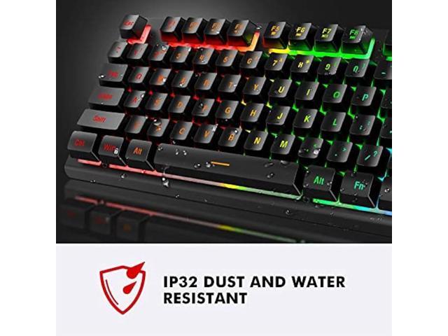 NPET K10 Wired Gaming Keyboard, LED Backlit, Spill-Resistant Design, Multimedia Keys, Quiet Silent USB Membrane Keyboard for Desktop, Computer, PC...