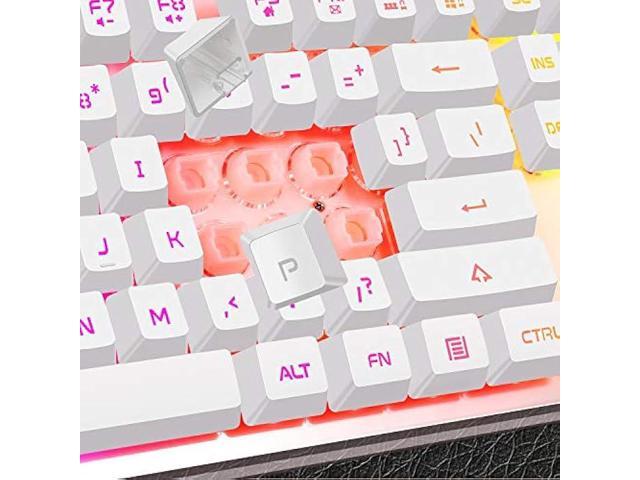 Gaming Keyboard and Mouse Combo, K1 RGB LED Backlit Keyboard with 104 Key Computer PC Gaming Keyboard for PC/Laptop(White)