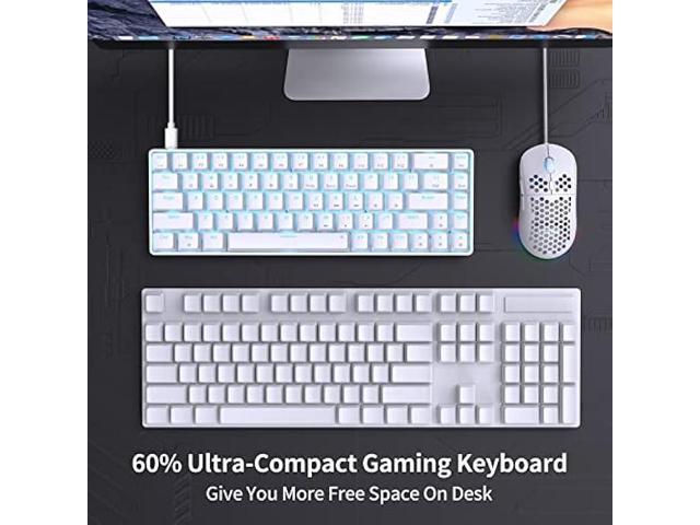 DIERYA T68SE 60% Gaming Mechanical Keyboard,Ultra Compact Mini 68 Key with Blue Switches Wired Keyboard,Anti-Ghosting Keys, for Windows Laptops and...