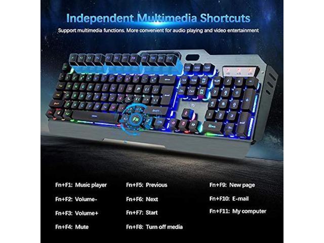 Wireless Gaming Keyboard and Mouse, Rechargeable, Rainbow Backlit with 3800mAh Battery Metal Panel,Mechanical Feel Keyboard and 7 Color Mute Mouse...