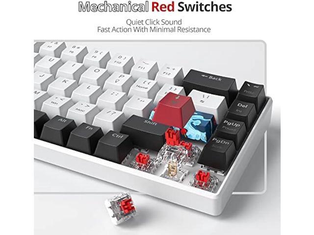 Ussixchare 60 Percent Gaming Keyboard 68 Keys Mechanical Keyboard LED Backlit Compact Wired Keyboard with Red Switch for Windows MAC PS4/5 Xbox...