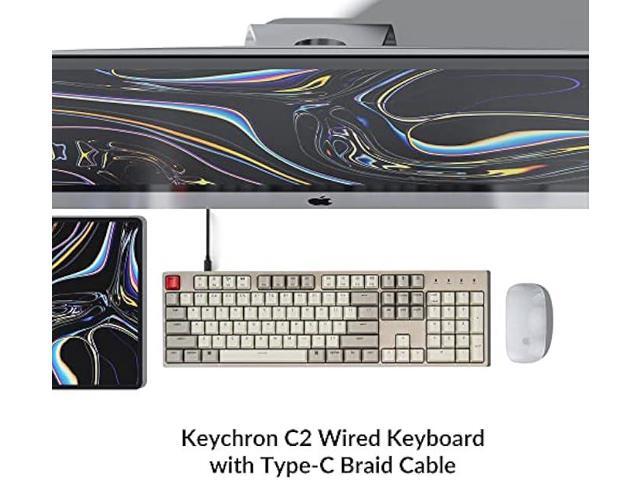 Keychron C2 Full Size Hot-swappable Wired Mechanical Keyboard Compatible with Mac, Keychron Red Switch, 104 Keys ABS Retro Color Keycaps Gaming...