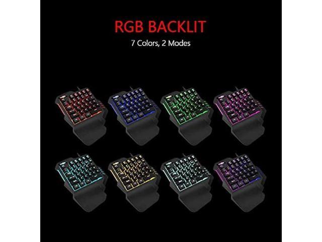 RedThunder One Handed Gaming Keyboard RGB Backlit 35 Keys Portable Mini Gaming Keypad Ergonomic Game Controller for PC Gamer
