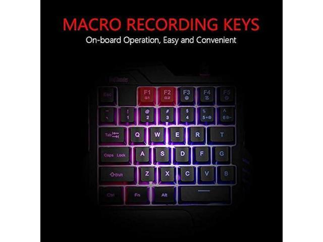 RedThunder One Handed Gaming Keyboard RGB Backlit 35 Keys Portable Mini Gaming Keypad Ergonomic Game Controller for PC Gamer