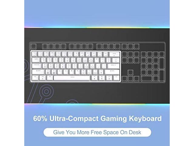 DIERYA 60% Mechanical Keyboard, DK61se Wired Gaming Keyboard with Brown Switches, LED Backlit Ultra-Compact 61 Keys Mini Office Keyboard for...