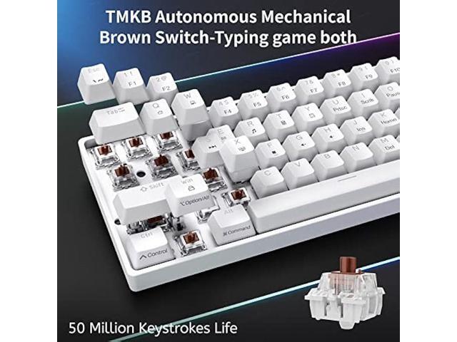 DIERYA 60% Mechanical Keyboard, DK61se Wired Gaming Keyboard with Brown Switches, LED Backlit Ultra-Compact 61 Keys Mini Office Keyboard for...