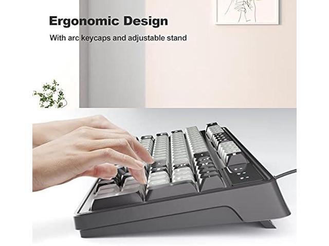 Camiysn Gaming Keyboard, 98 Keys Wired Quiet Gaming Keyboard with Ergonomic Keycaps Colorful Backlit, Multimedia Keys, Anti-Ghosting Keyboard for...