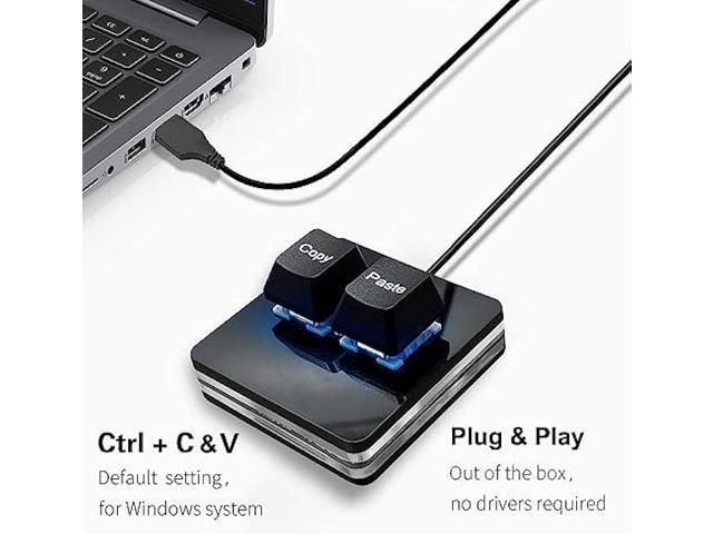 BTXETUEL Copy and Paste 2-Key Keyboard SAYO OSU Keypad Hotswap One Handed Mechanical Gaming Keyboard Cherry Switch RGB Backlit Mini USB Keypad for...