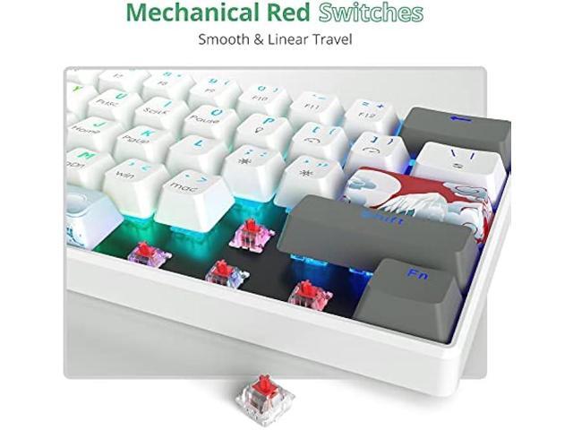 Owpkeenthy RGB Mechanical Keyboard 60 Percent Red Switches, Ultra-Compact Mini Wired Gaming Keybaord with Backlit PBT Dye-Sub Keycaps for...