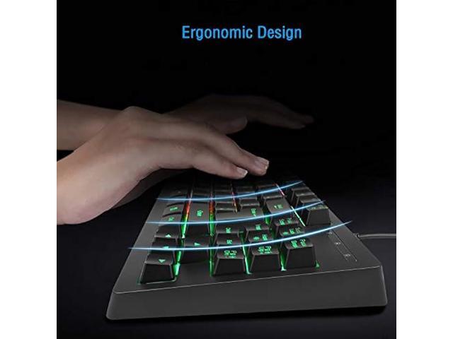 RGB 87 Keys Gaming Keyboard and Backlit Mouse Combo,BlueFinger USB Wired Rainbow Keyboard,Gaming Keyboard Set for Laptop PC Computer Game and Work