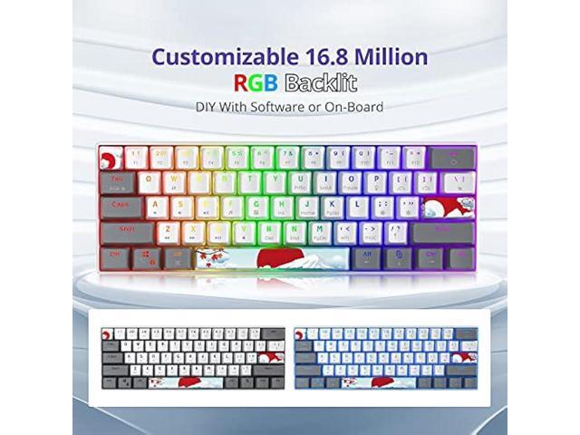Owpkeenthy RGB Mechanical Keyboard 60 Percent Red Switches, Ultra-Compact Mini Wired Gaming Keybaord with Backlit PBT Dye-Sub Keycaps for...