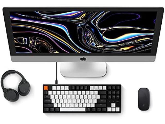 Keychron C1 87 Key TKL Wired Mechanical Keyboard for Mac Windows, 80% Layout Gateron Brown Switch White LED Backlit Double-Shot ABS Keycaps, USB-C...