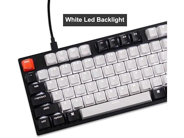 Keychron C1 87 Key TKL Wired Mechanical Keyboard for Mac Windows, 80% Layout Gateron Brown Switch White LED Backlit Double-Shot ABS Keycaps, USB-C...