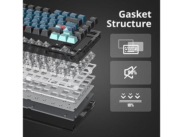Guffercty kred 75% Percent Keyboard Gasket Mount, Hot-swappable RGB Mechanical Gaming Keyboard Programmable with Quiet Pre-lubed switches for...