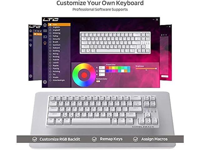 LTC NB681 Nimbleback Wired 65% Mechanical Keyboard, RGB Backlit Ultra-Compact 68 Keys Gaming Keyboard with Hot-Swappable Switch and Stand-Alone...
