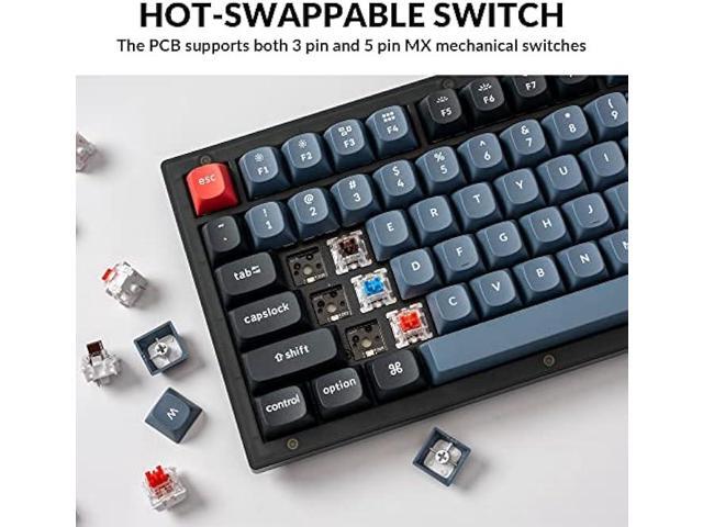 Keychron V3 Wired Custom Mechanical Keyboard Knob Version, TKL QMK/VIA Programmable Macro with Hot-swappable Keychron K Pro Brown Switch Compatible...