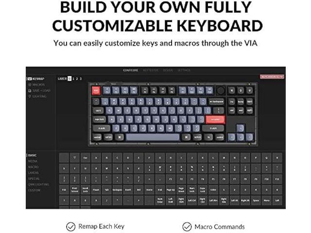 Keychron V3 Wired Custom Mechanical Keyboard Knob Version, TKL QMK/VIA Programmable Macro with Hot-swappable Keychron K Pro Brown Switch Compatible...