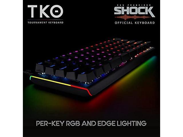 KINESIS Gaming TKO Mechanical Keyboard Linear Red Switches 60% Layout Split Spacebar Hotswap PBT Keycaps Aluminum Body SF Shock...