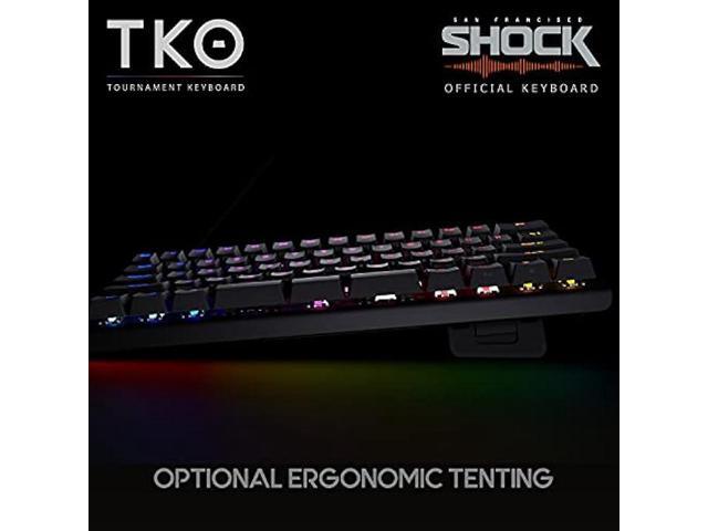 KINESIS Gaming TKO Mechanical Keyboard Linear Red Switches 60% Layout Split Spacebar Hotswap PBT Keycaps Aluminum Body SF Shock...